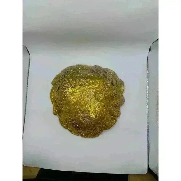 Northwood Carnival Glass Large Strawberry Bowl with Plain Exterior Marigold - Picture 5 of 10